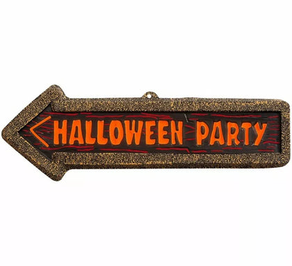 Señal 'Halloween Party' Fluorescente de 56x17 cm
