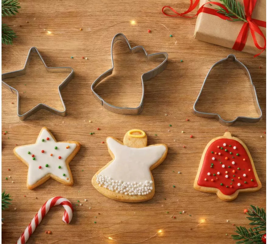 Translation missing: de.Set de 3 Moldes Metálicos Navideños para Galletas de 5 cm
