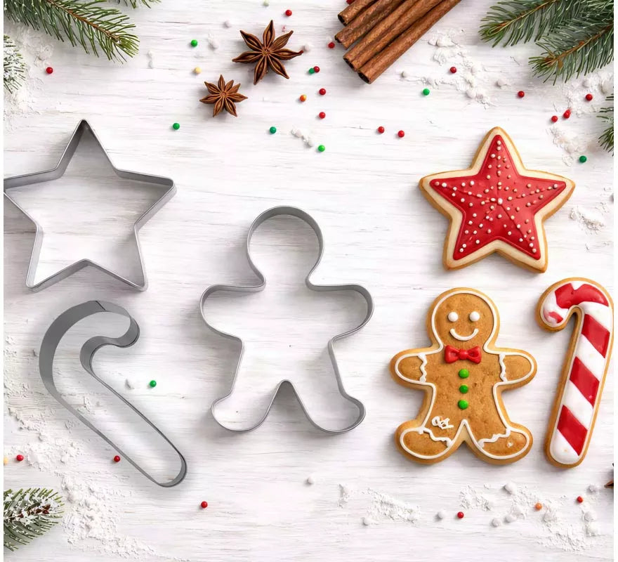 Translation missing: de.Set de 3 Moldes Metálicos Navideños para Galletas de 9 cm