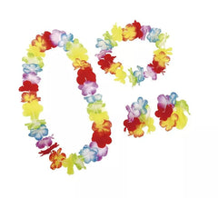 Hawaiianisches Set: Krone, Halskette und Armbänder