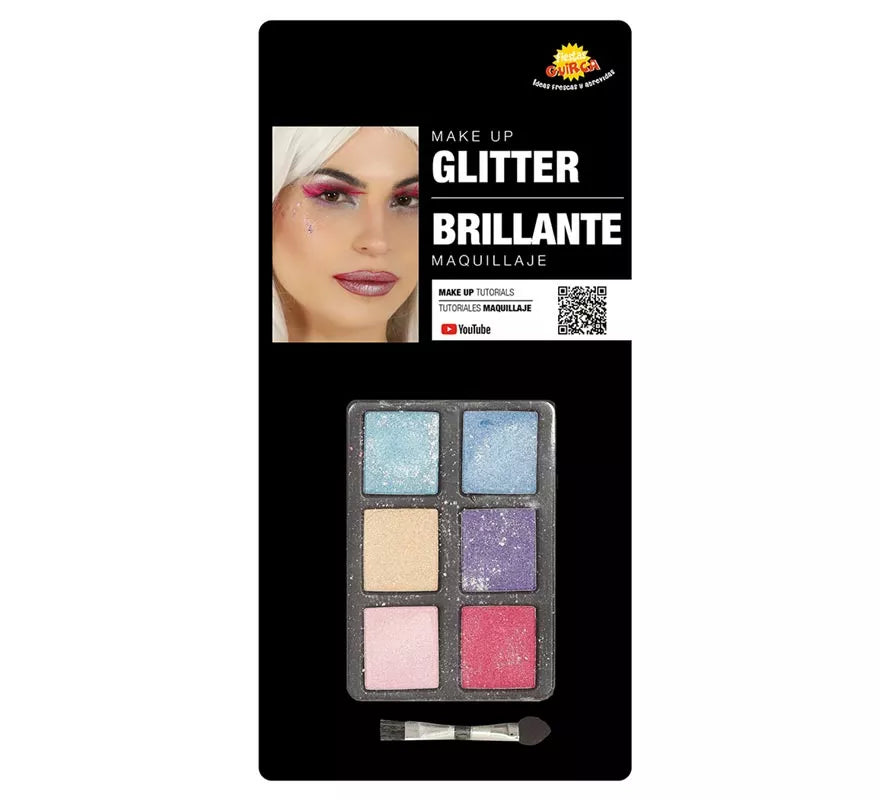 Translation missing: de.Set de Maquillaje con 6 Colores con Glitter y Pincel