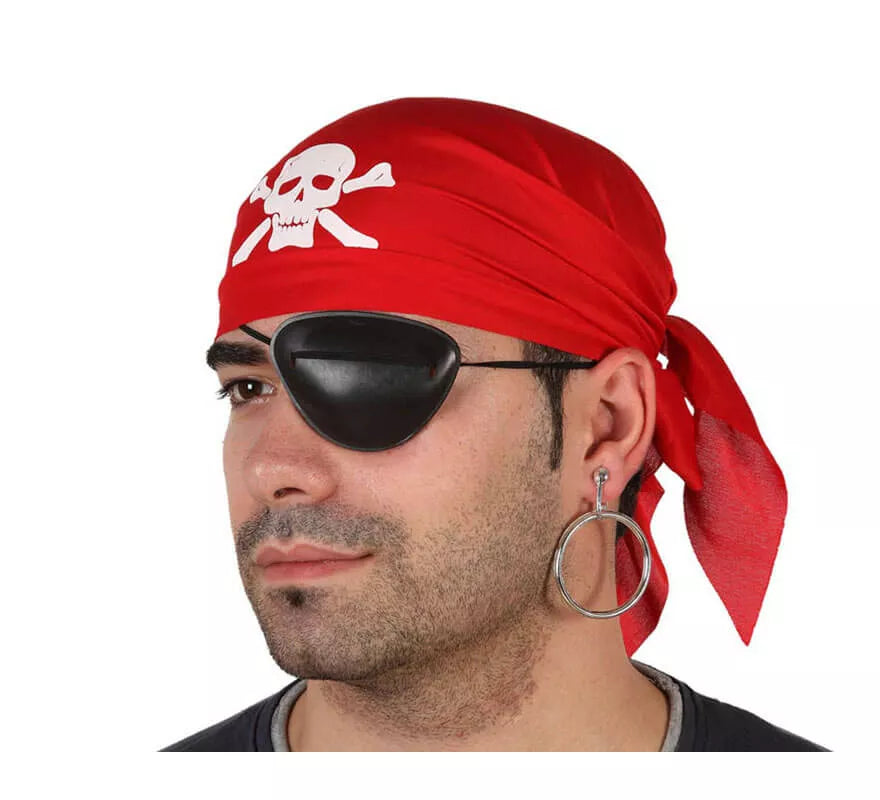 Translation missing: de.Set Pirata. Pañuelo rojo, parche y pendiente
