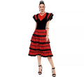 Sevillana rojo con borde negro para mujer