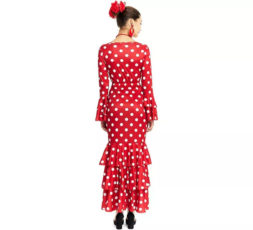 Translation missing: de.Sevillana rojo con lunares blancos para mujer