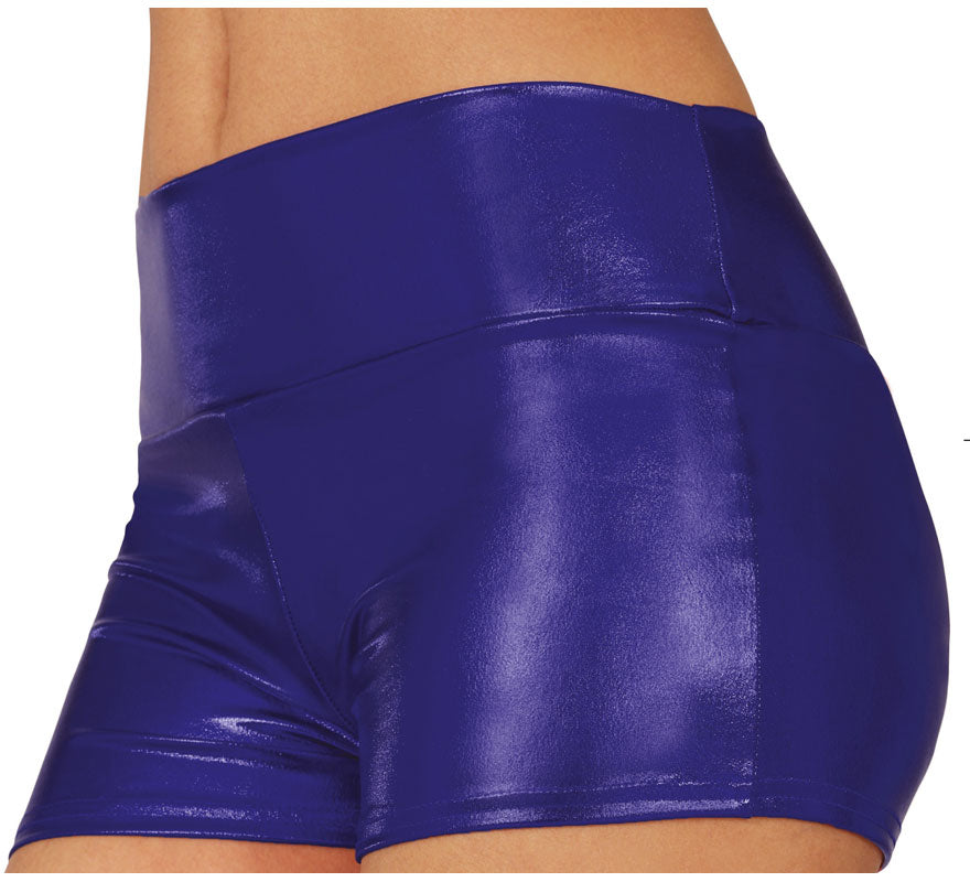 Translation missing: de.Shorts Metálicos azul corto para mujer