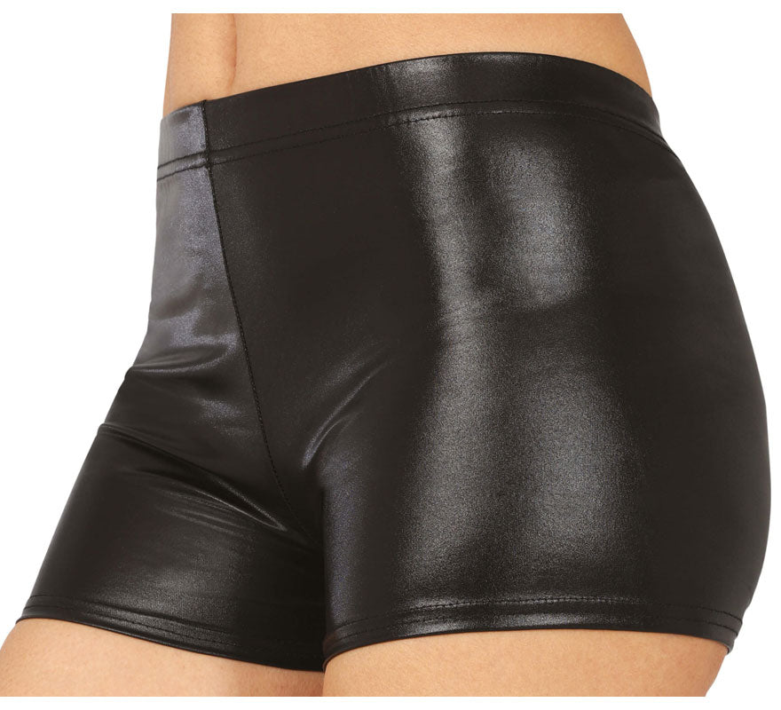 Translation missing: de.Shorts Metálicos negros corto para mujer