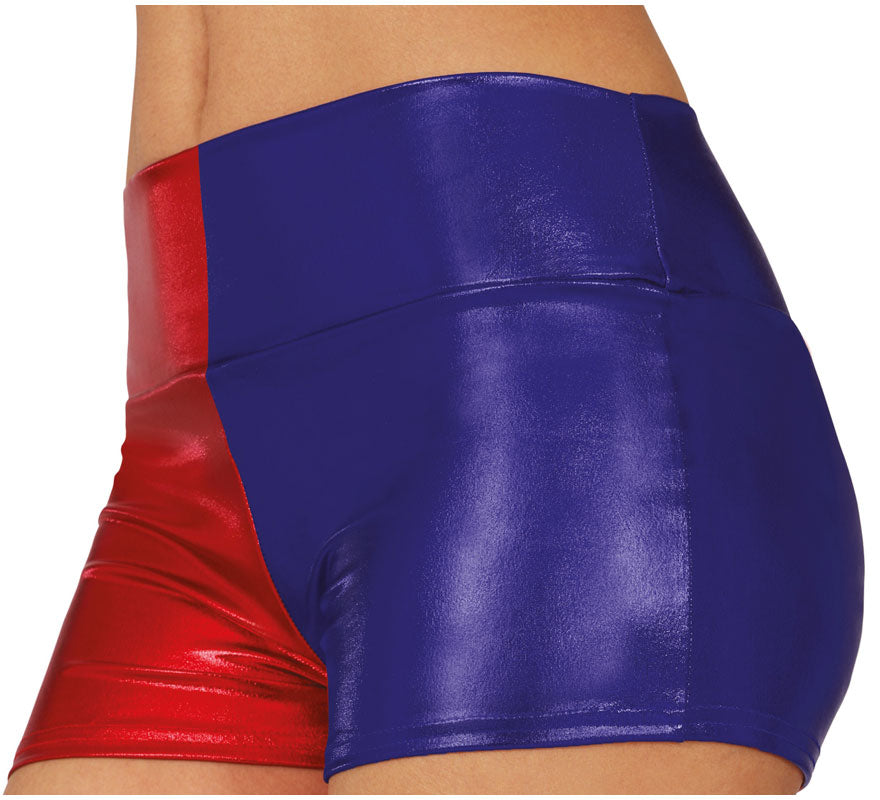 Translation missing: de.Shorts Metálicos rojo y azul corto para mujer