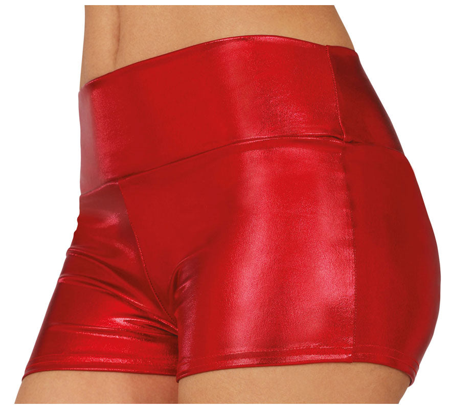 Translation missing: de.Shorts Metálicos rojos corto para mujer