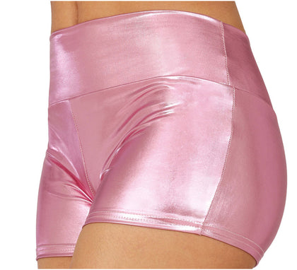 Shorts Metálicos rosa corto para mujer