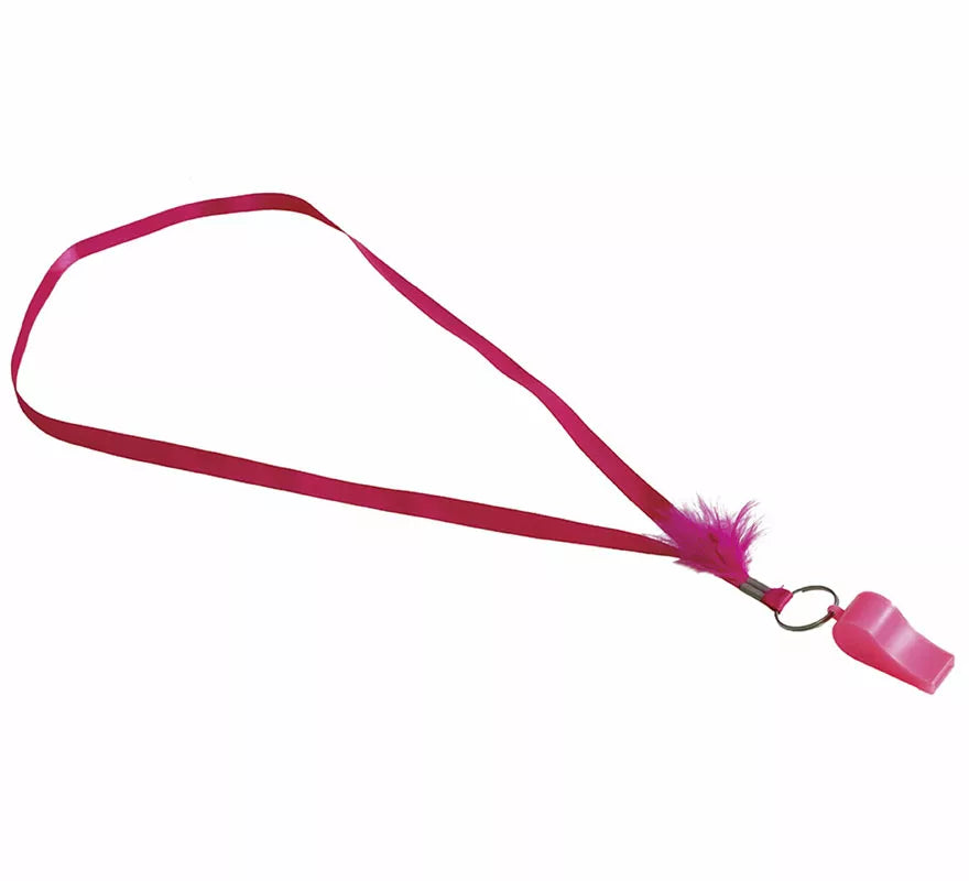 Silbato rosa con cinta