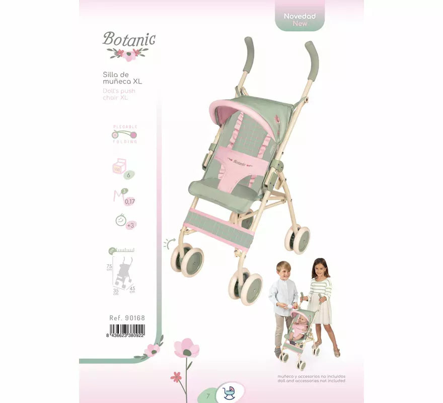 Silla de Muñecas de hasta 52 cm Grande con Capota