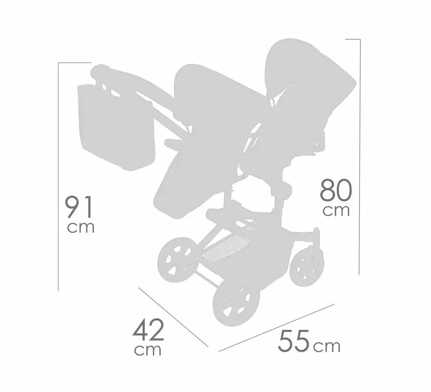 Translation missing: de.Silla de Muñecas de hasta 52 cm Multiposición Gemelar Plegable