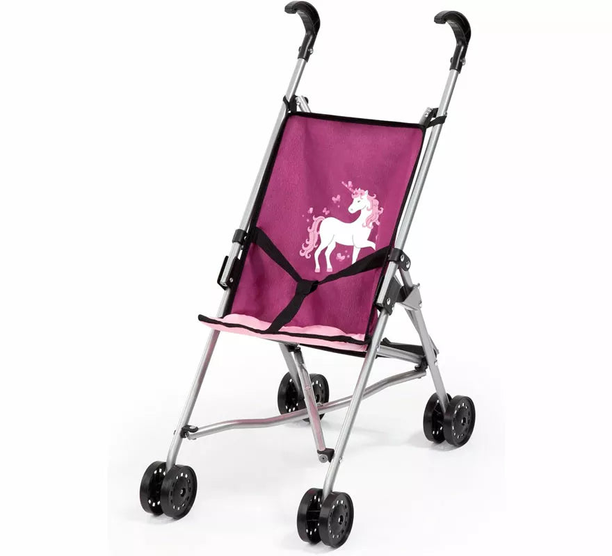 Translation missing: de.Sillita Paraguas rosa y morado de Unicornio para Muñecas