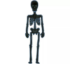 Fluoreszierende Skelett Silhouette 90x30 cm