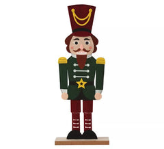 42 cm Soldat aus grünem Holz und Filz