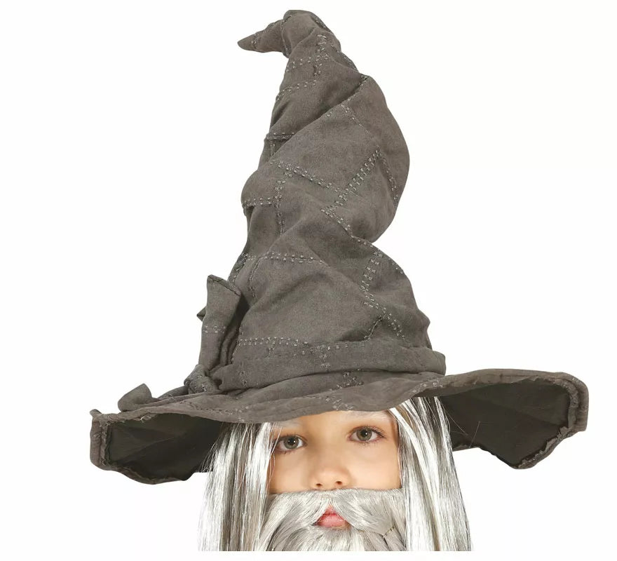 Sombrero Alto de Brujo Gris Infantil