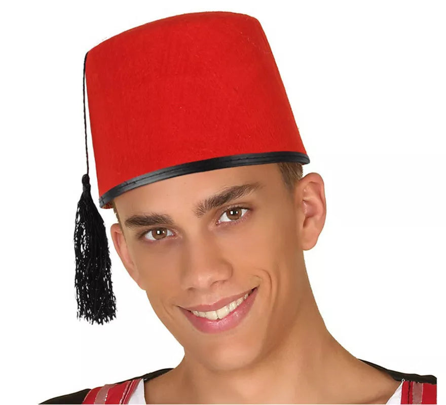 Translation missing: de.Sombrero Bonete Árabe Rojo con Borla Colgante