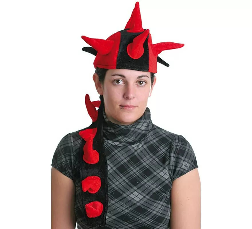Translation missing: de.Sombrero con Cuernos y coleta rojo-negro