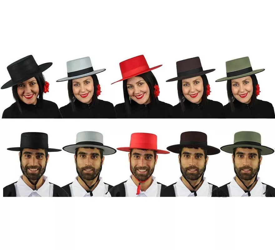 Sombrero Cordobés de Fieltro Alta Calidad en Varias Tallas y Colores