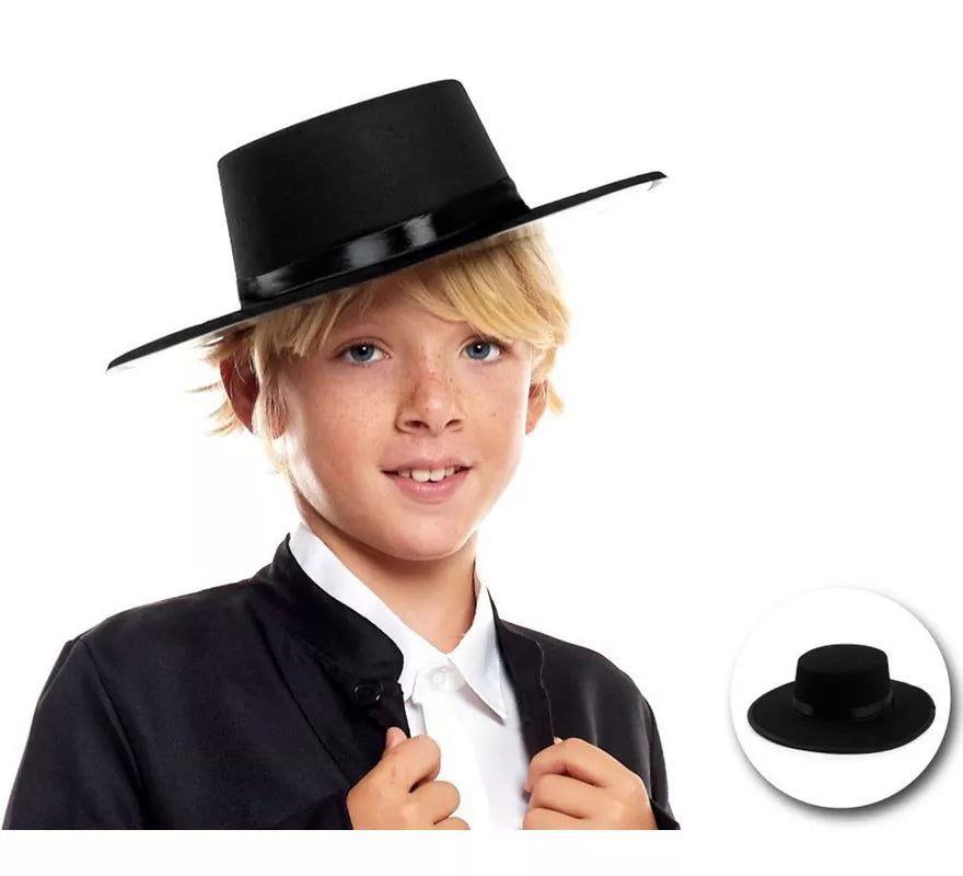 Translation missing: de.Sombrero Cordobés de fieltro negro infantil