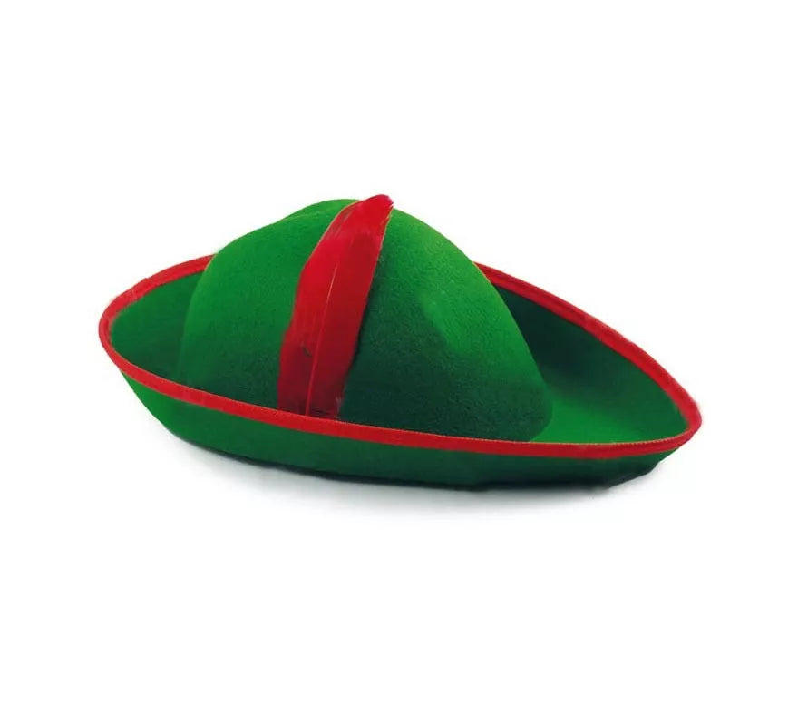 Translation missing: de.Sombrero de Arquero del Bosque verde y rojo