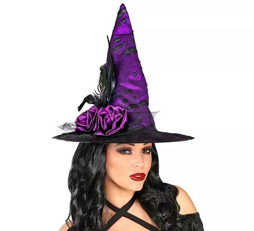 Translation missing: de.Sombrero de Bruja con Flores y Plumas
