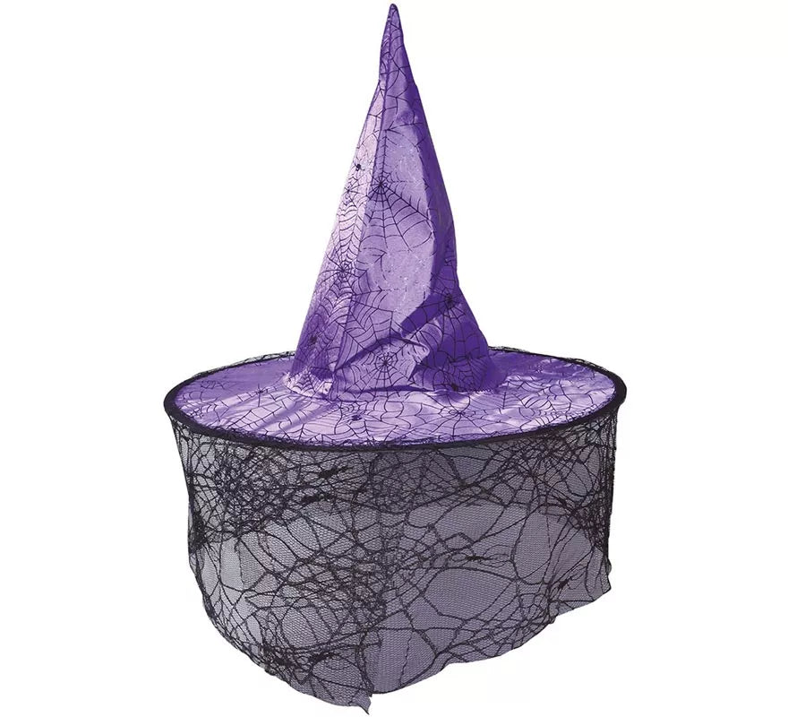 Translation missing: de.Sombrero de Bruja Lila con Velo