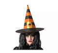 Sombrero de Bruja Naranja y Negro con evilla de 38.5X34cm