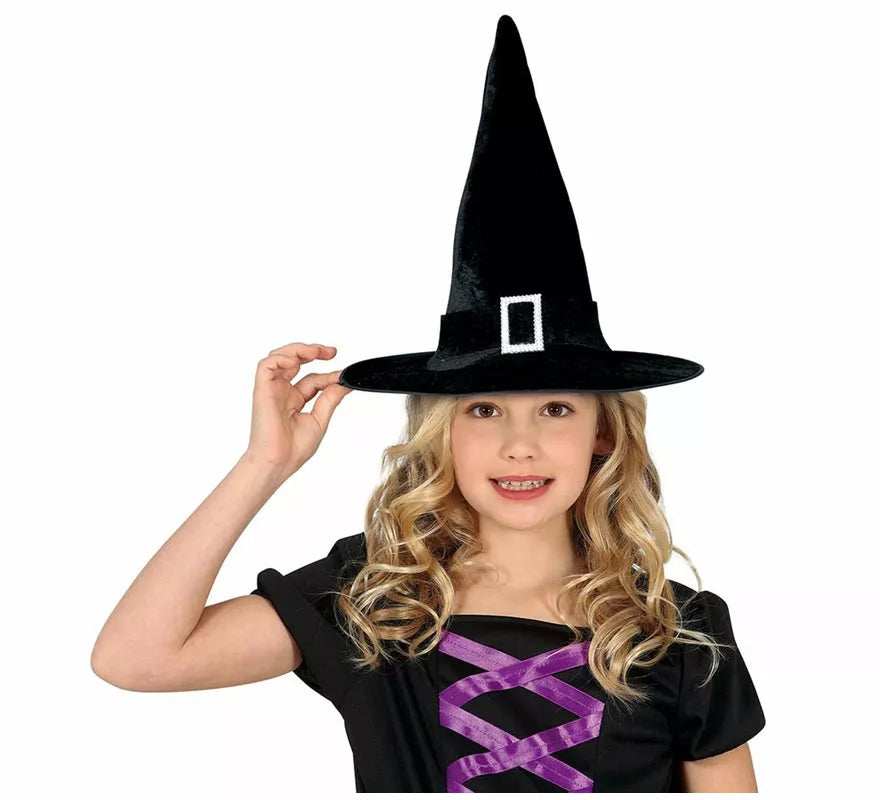 Translation missing: de.Sombrero de Bruja Negro con Evilla Infantil