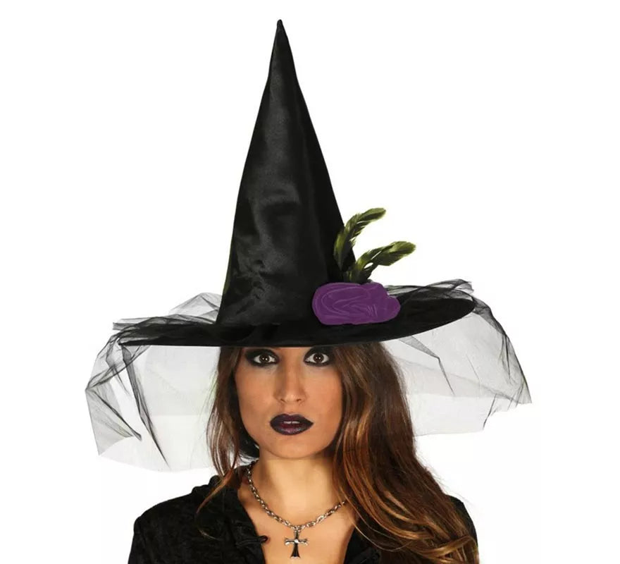 Translation missing: de.Sombrero de Bruja Negro con Velo