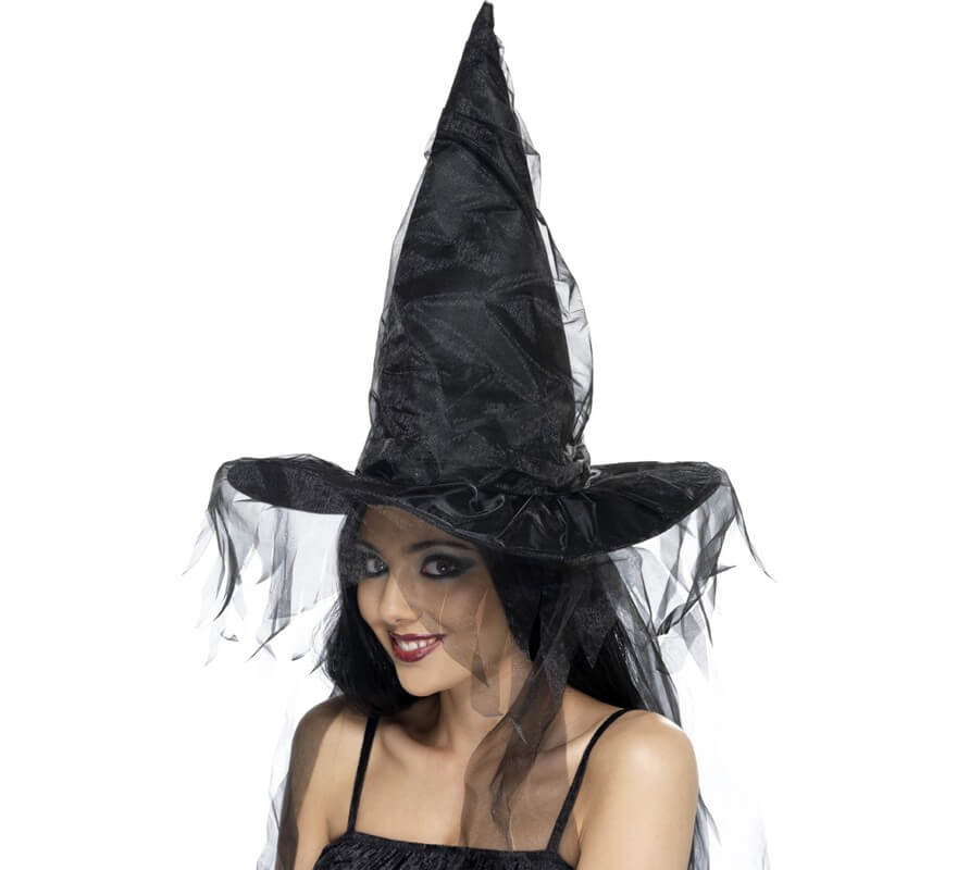 Translation missing: de.Sombrero de Bruja Negro con velo
