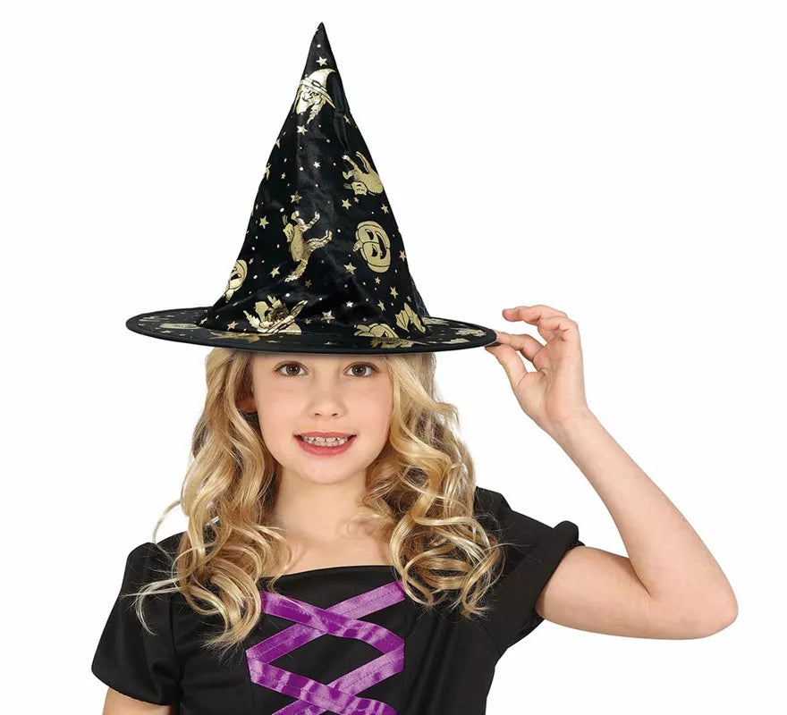 Translation missing: de.Sombrero de Bruja Negro Halloween Infantil
