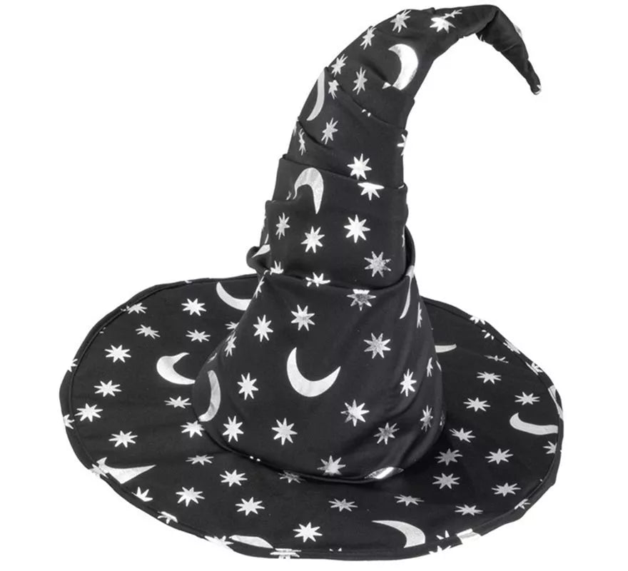 Translation missing: de.Sombrero de Bruja o Mago con Luna y Estrellas adulto