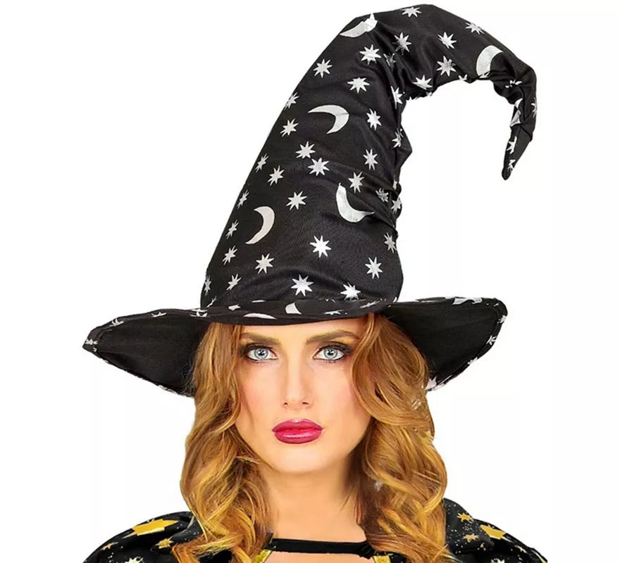 Translation missing: de.Sombrero de Bruja o Mago con Luna y Estrellas adulto