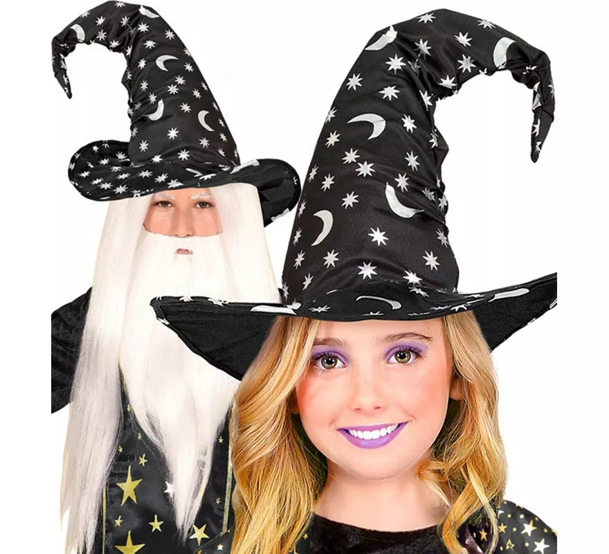 Translation missing: de.Sombrero de Bruja o Mago con Luna y Estrellas Infantil
