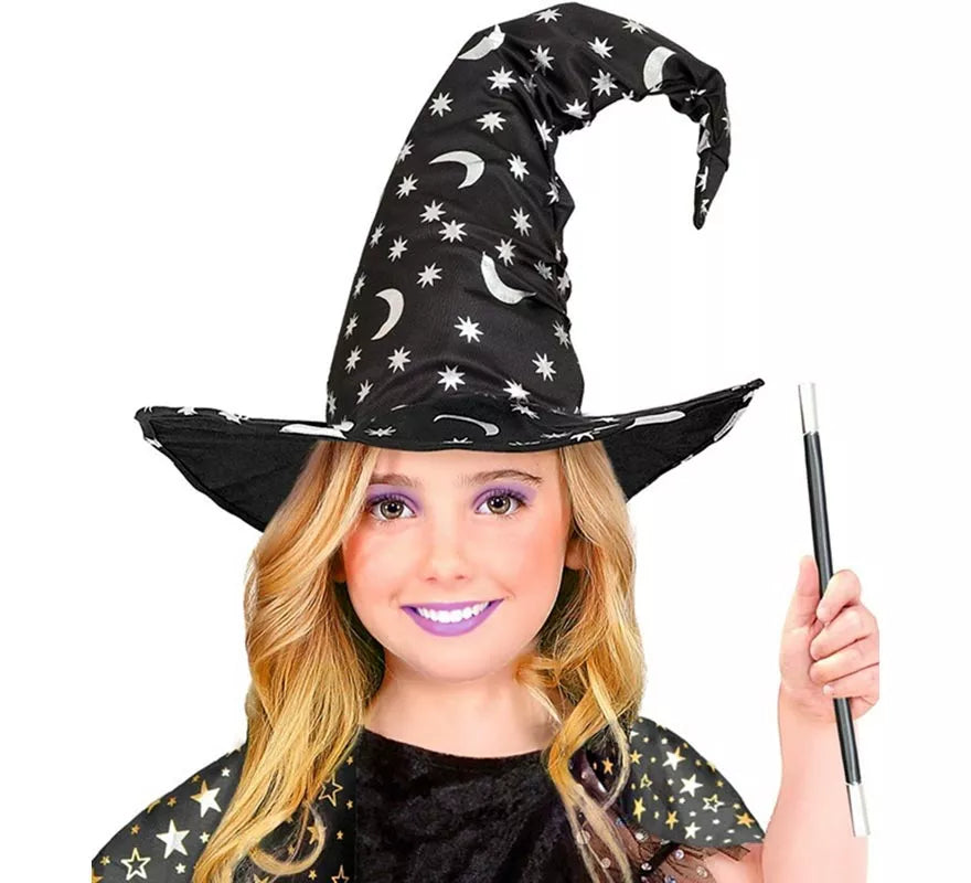 Translation missing: de.Sombrero de Bruja o Mago con Luna y Estrellas Infantil