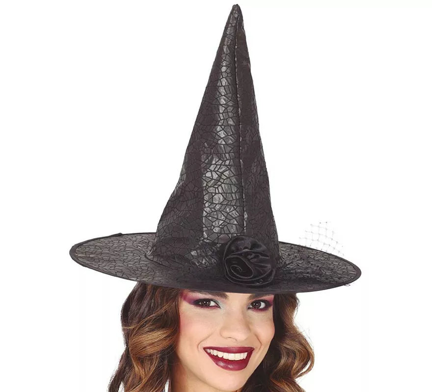 Translation missing: de.Sombrero de Bruja Símil de Piel con Flor