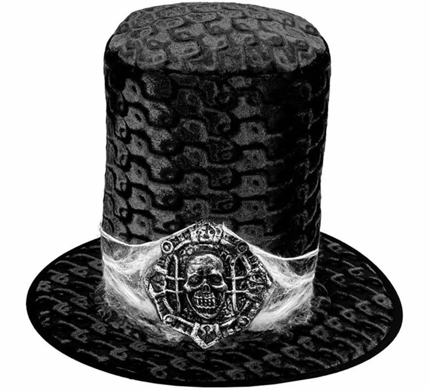 Translation missing: de.Sombrero de Copa o Chistera Calavera de Terciopelo negro