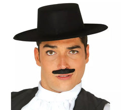 Schwarz beflockter Cordobes Hut