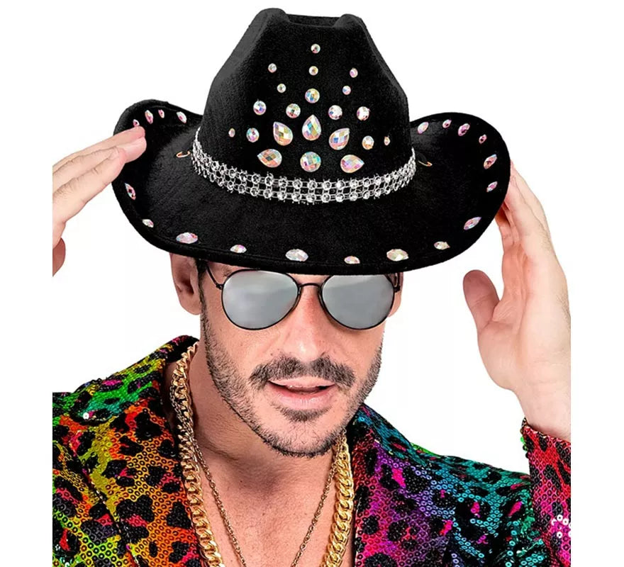 Sombrero de Cowboy con pedrería en varios colores
