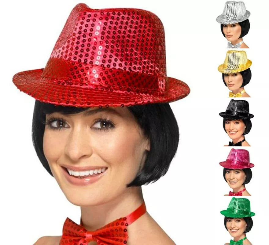 Translation missing: de.Sombrero de fieltro con lentejuelas en varios colores