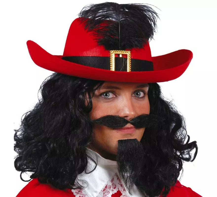 Sombrero de fieltro Mosquetero rojo