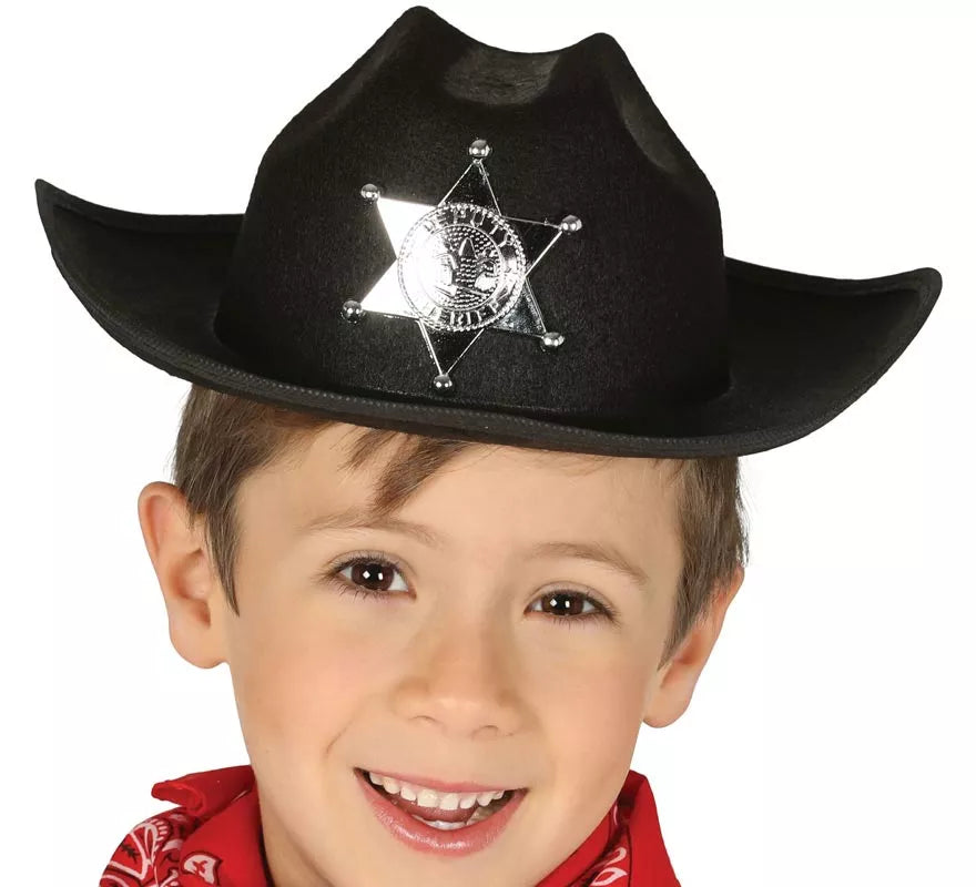 Translation missing: de.Sombrero de fieltro Sheriff infantil negro