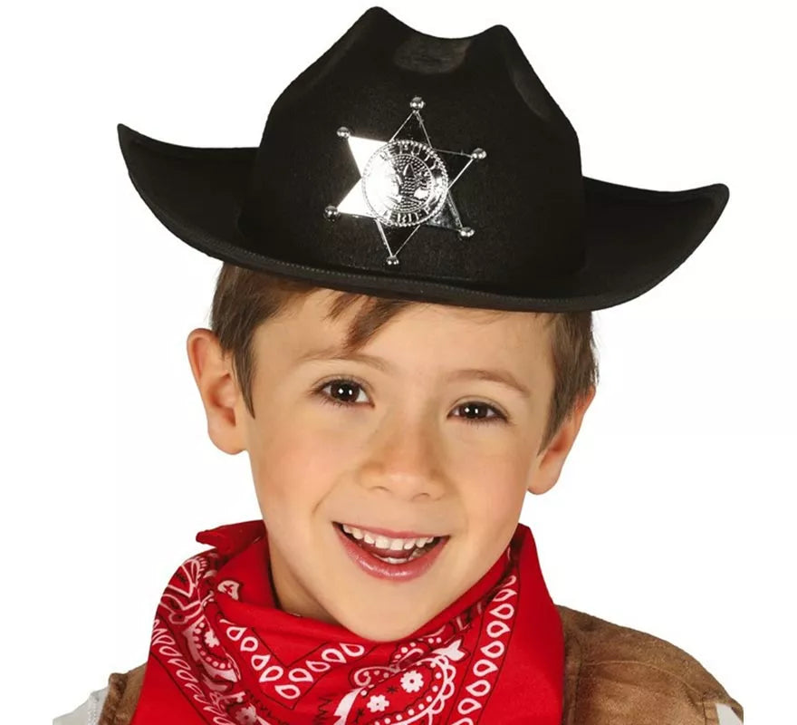 Translation missing: de.Sombrero de fieltro Sheriff infantil negro