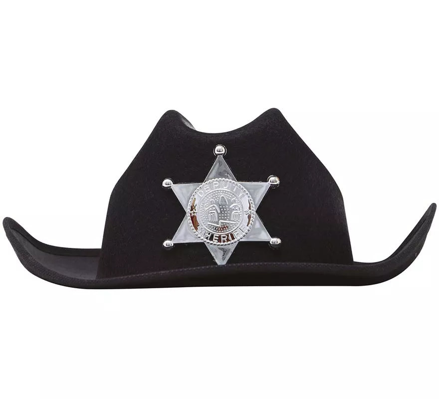 Translation missing: de.Sombrero de fieltro Sheriff infantil negro