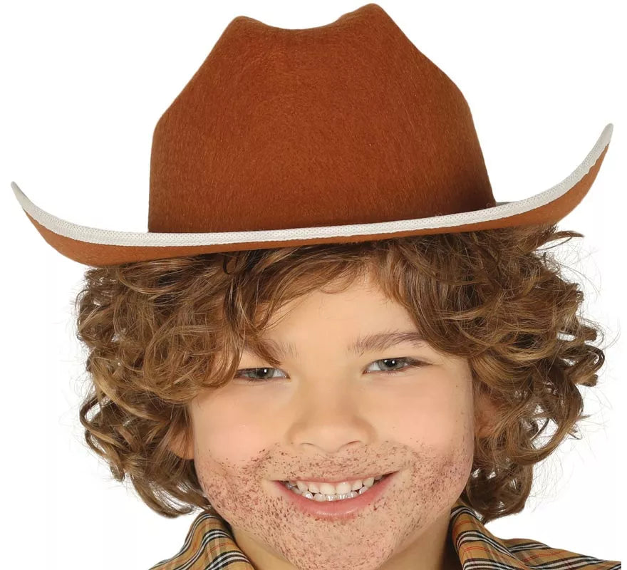 Translation missing: de.Sombrero de fieltro Vaquero infantil marrón