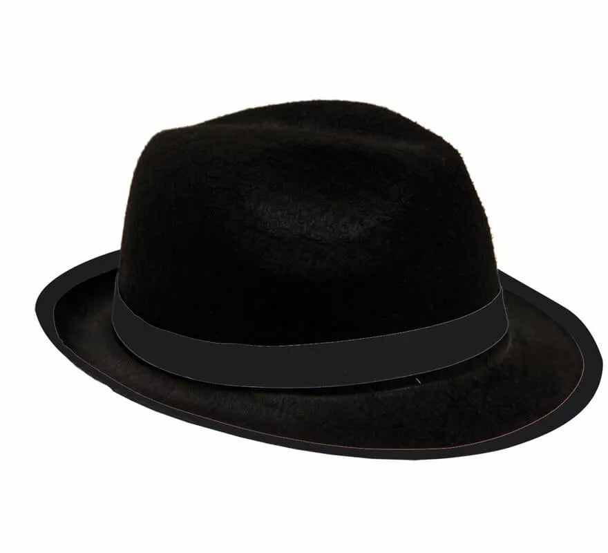 Sombrero de Gánster de fieltro negro Infantil