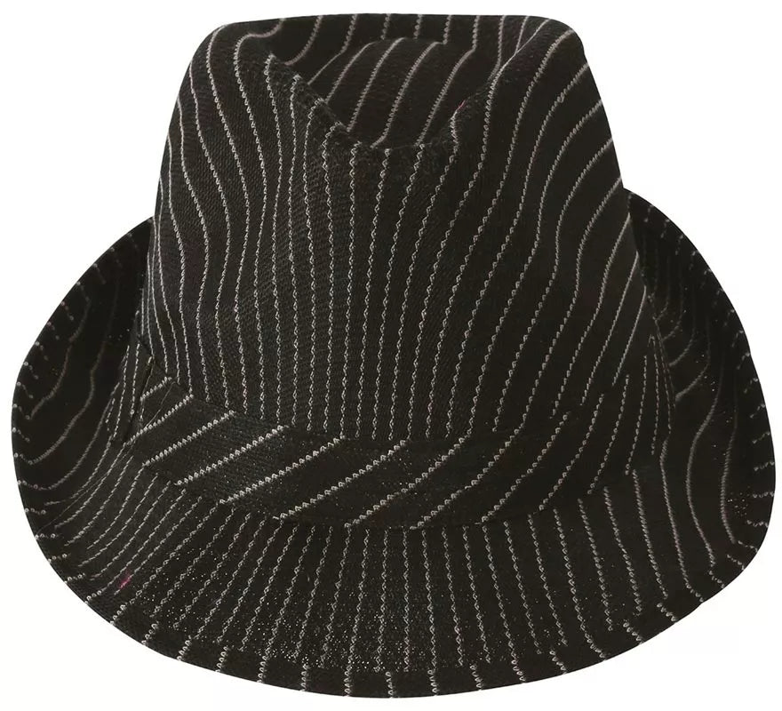 Translation missing: de.Sombrero de Gánster negro a rayas blancas