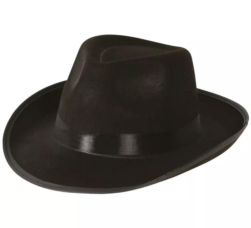 Translation missing: de.Sombrero de Gánster negro con banda negra