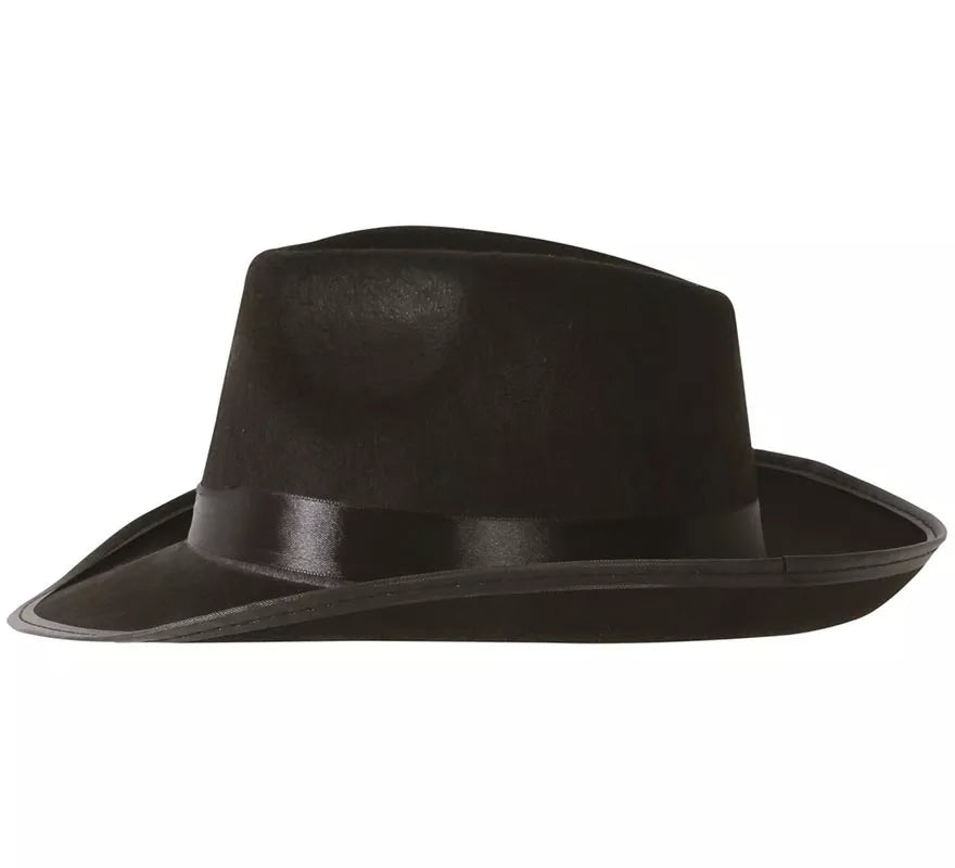 Translation missing: de.Sombrero de Gánster negro con banda negra